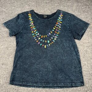 Sabaku T Shirt Womens M 100% Cotton Made in USA Artwear Graphic Tee Necklace